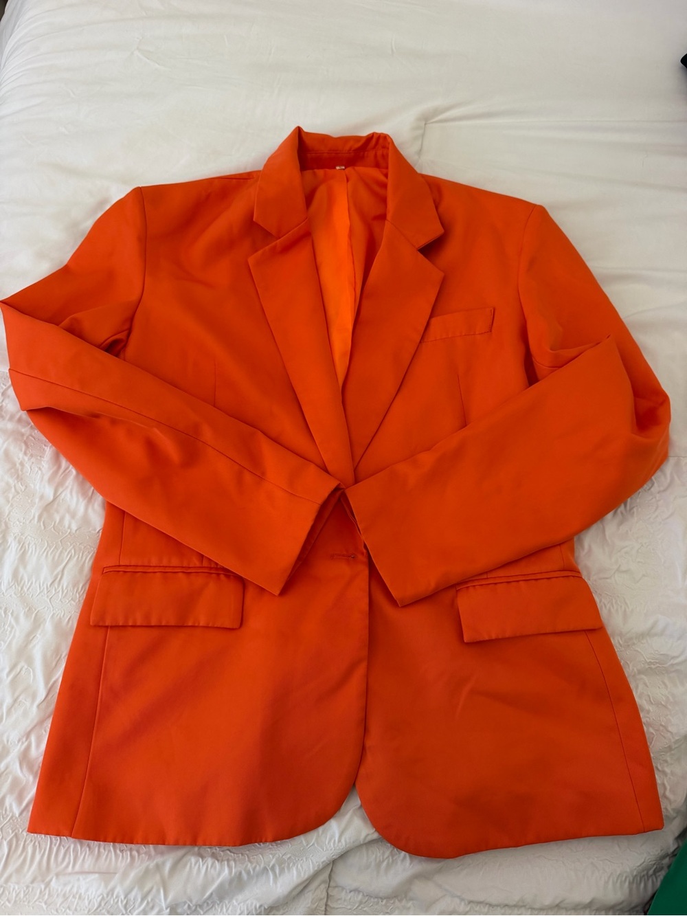 SHEIN Bright Orange Tailored Single-Button Blazer